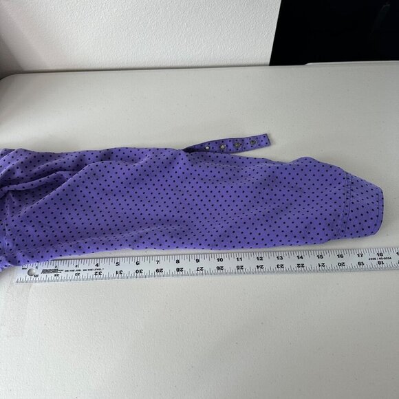 Chicos Design Silk Purple Polka Dot Zip Up Hooded Lightweight Jacket Size L (2) - Picture 11 of 14
